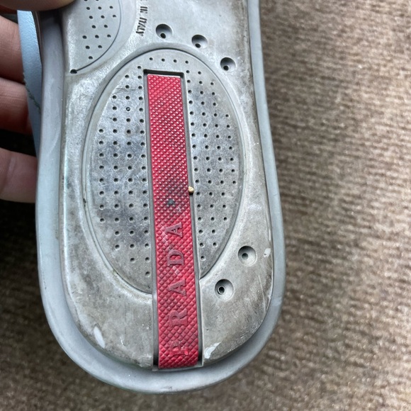 PRADA Light Blue Leather Women’s Lace-Up Shoes - Picture 7 of 8